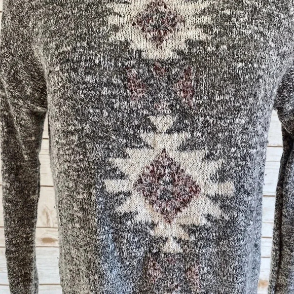 HOLLISTER Women Long Sleeve Pull-Over Boat Neck Gray White Sweater Size Small - Picture 4 of 12